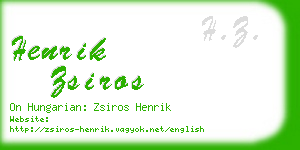 henrik zsiros business card